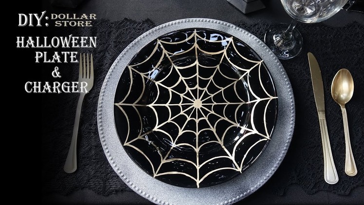 HALLOWEEN DIY. PLATE AND CHARGER DOLLAR TREE