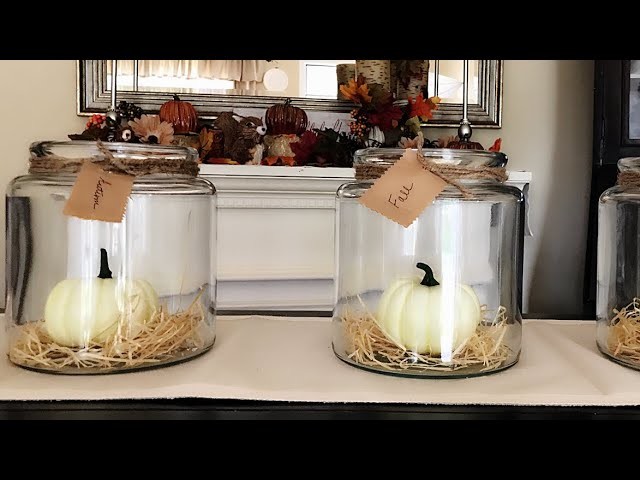 Harvest Home Decor || Farmhouse Jars & Pumpkins || Fall Home Decor