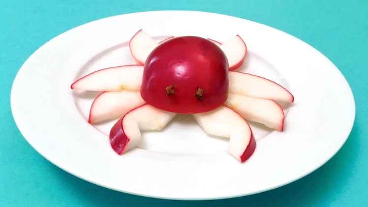 How to Make a Crab with an Apple. Food Art, Party Idea, Fun Food for Kids, Cutting