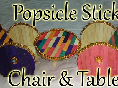 How to make Chair & Table with Popsicle Stick | Popsicle Stick Craft || Ice Cream Stick Craft || Diy