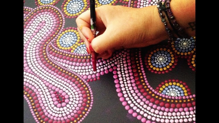 How to make dots, mix paint and prepare brushes for the perfect dot painting.