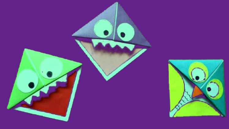 How To Make Paper Monster & Owl Corner Bookmarks | Paper Craft | DIY Origami Paper Craft