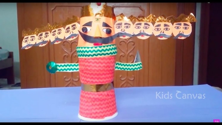 How to make Ravana with paper cups. DIY Paper Craft,  Diwali Crafts