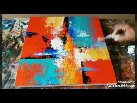 How to paint Abstract painting with Palette Knife #Acrylic abstract painting #Demo #08.03.2017