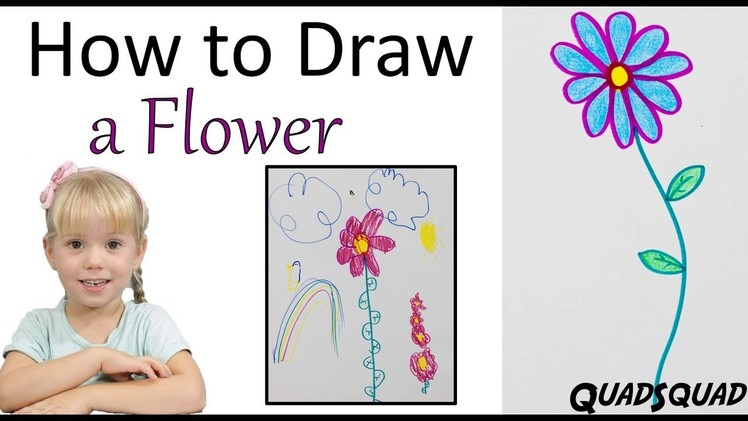 Learn to Draw a Simple Flower, for Kids! - Craft Time with Ashley