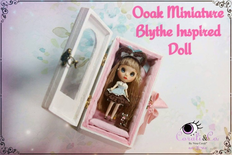 Miniature doll. Miniature Blythe Inspired Doll.Polymer clay  (Subtitulado en español )