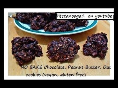 NO BAKE Chocolate, Peanut Butter, Oat cookies  recipe (vegan & gluten free)