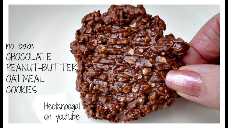 NO BAKE chocolate peanut butter OATMEAL  cookies recipe, (vegan or not)