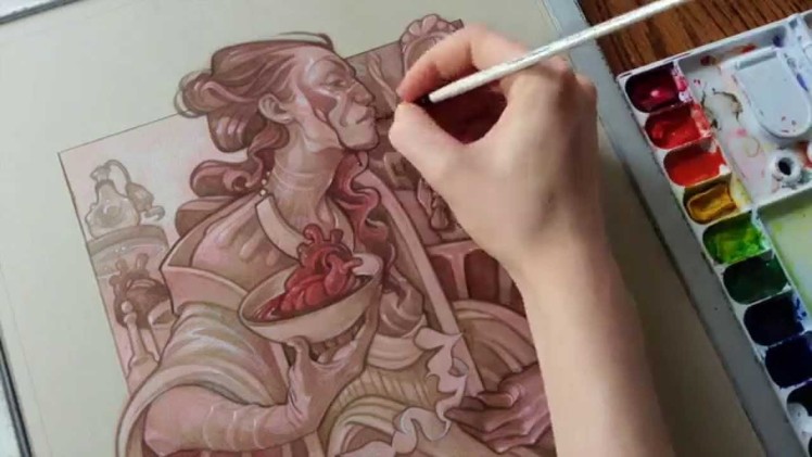 Painting Process: Queen of Hearts (Part 2: Underpainting)