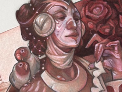 Painting Process: Queen of Hearts (Part 3: Oil Painting)