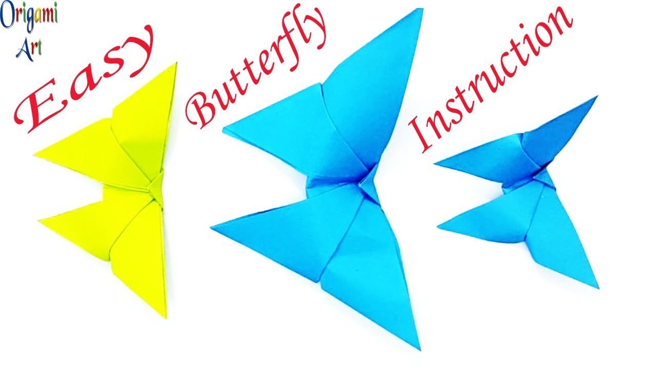 Paper Butterfly Craft | How To Make Paper Butterfly - Origami Butterfly Easy Instructions