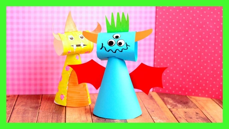 Paper Cone Monsters Craft - fun Halloween crafts for kids