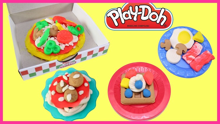 PlayDoh Pizza Party and Breakfast Food Set For Kids │ Play-Doh Toys