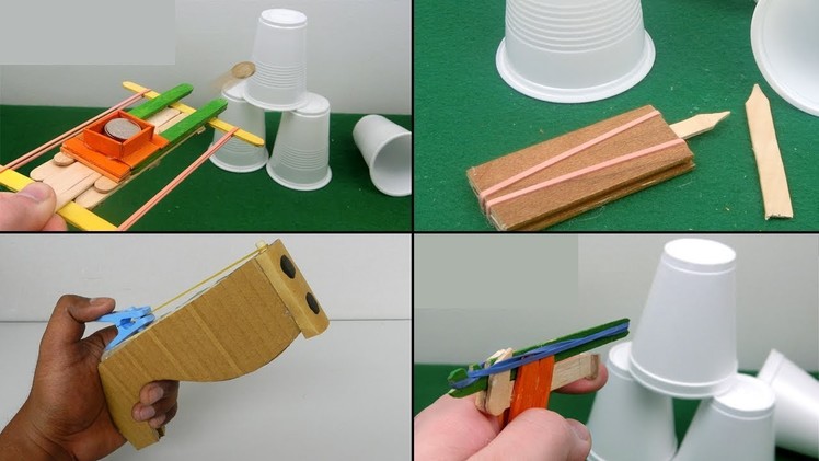 5 Easy Popsicle Stick Guns | DIY Toys - Coin & Rubber Band Shooter