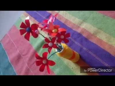 || 5 Minutes Crafts Ideas || Paper Flowers || Flower Vase || Flower Pot||Out of Waste Plastic Bottle