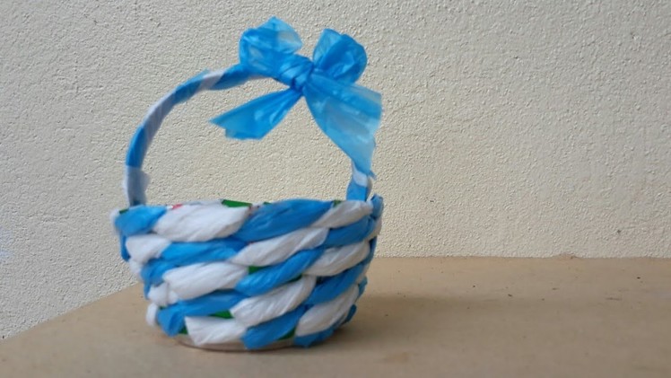 Best use of soda can and plastic bags. DIY basket out of soda can and plastic bags