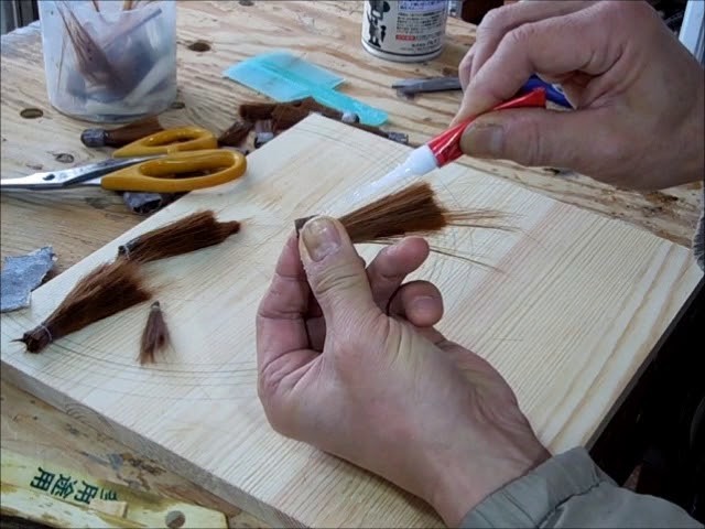 Cheap easy disposable paper brush & home made brush for paint簡単使い捨て刷毛代用毛束＆自作激安毛束
