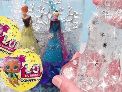 Crystal Clear Slime ! Toys and Dolls Fun for Kids with LOL Surprise Confetti Pop Blind Bag Balls