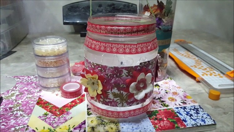 DIY Chinese Lantern - upcycled plastic jar - school project