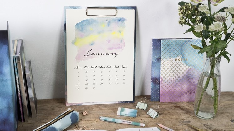 DIY : Creative calendar with watercolour by Søstrene Grene