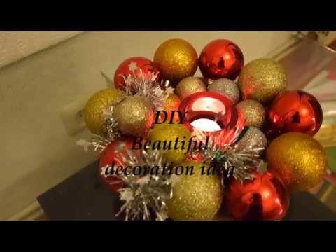 DIY Easy Christmas Ornament Wreath , Centerpiece decoration