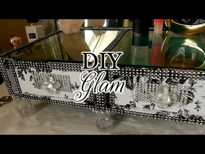 DIY Glam Elegant Vanity Makeup Display.Organizer |Dollar Tree DIY Elegant Makeup Organizer