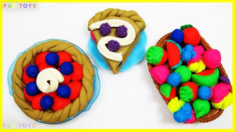 DIY. How to Make with Play Doh pie and colored fruit.  ???? ???? ???? ???? ???? ????