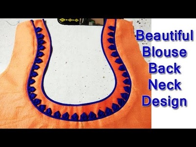 DIY Latest and beautiful blouse back neck design cutting and stitching