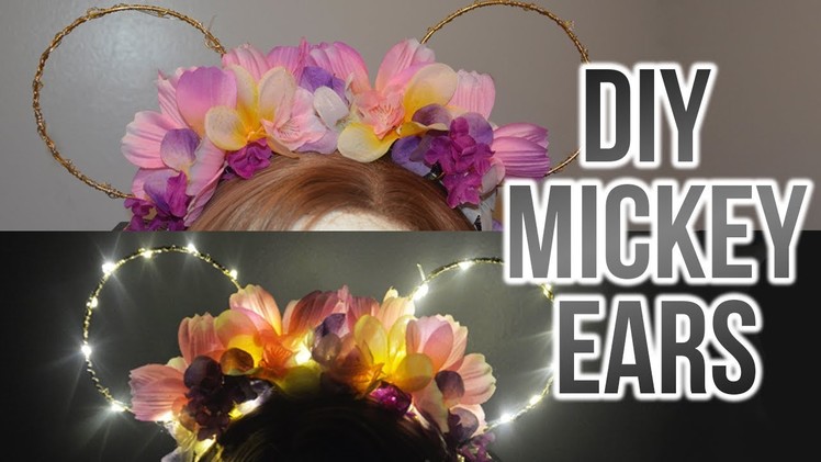 DIY Light Up Floral Mickey Ears | Under $10