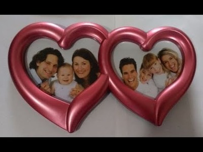 DIY ; Love shape Photo frame for valentine day special ! valentine day crafts