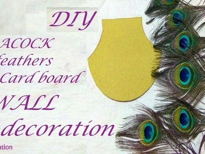 Diy peacock feathers wall decoration
