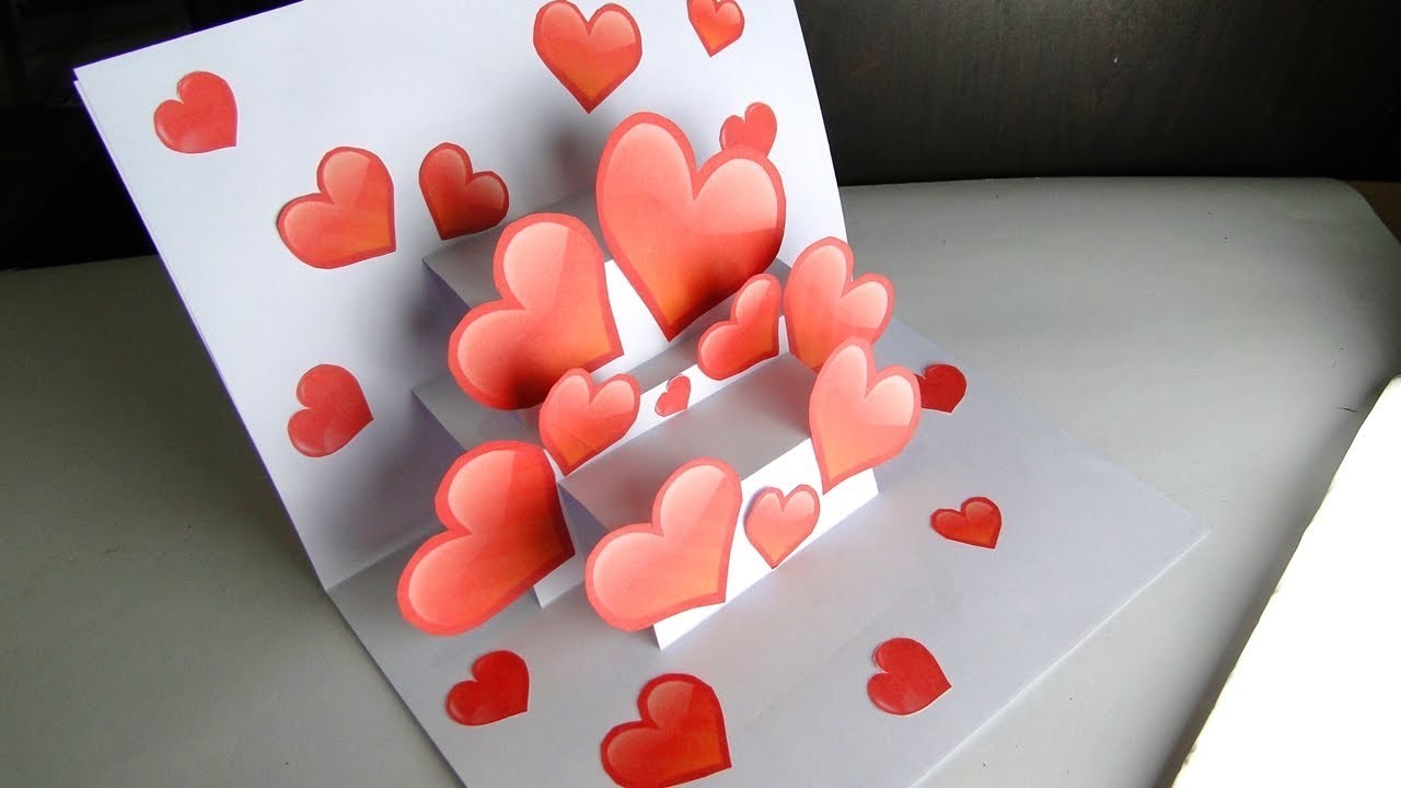 DIY Pop Up Card, Heart Card For Valentines Day