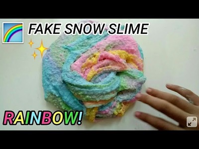 DIY RAINBOW FAKE SNOW SLIME [ FLUFFY SLIME. CLOUD SLIME] ????????