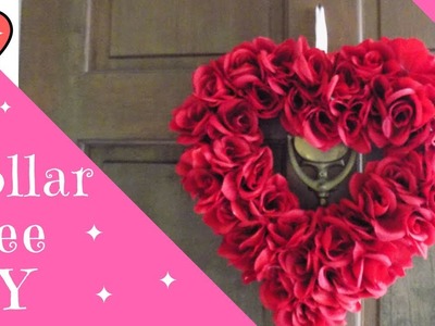 DOLLAR TREE DECOR | DIY Valentine's Heart Wreath