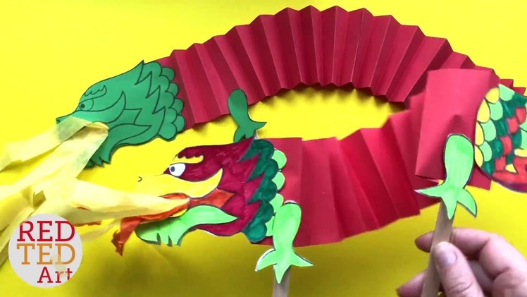 Dragon Paper Puppet DIY - Paper DIY for Chinese New Year - Paper Dragon Craft