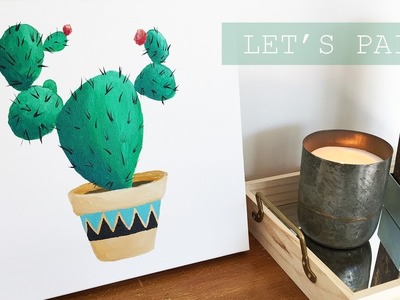 Easy DIY Cactus Painting | Paint with me