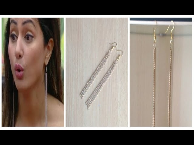 Hina Khan inspired chain DIY earrings II Bigg Boss Season 11 II Simple and easy dangle earrings