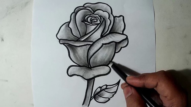 How to Draw A Rose || Pencil Drawing, Shading for Beginners
