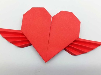 How to make a paper heart wings - Easy best tutorial - Origami heart for special day