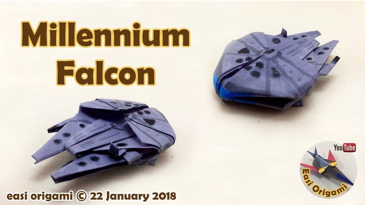 How to make a Papercraft, Origami Millennium Falcon (requires 1 straight cut)