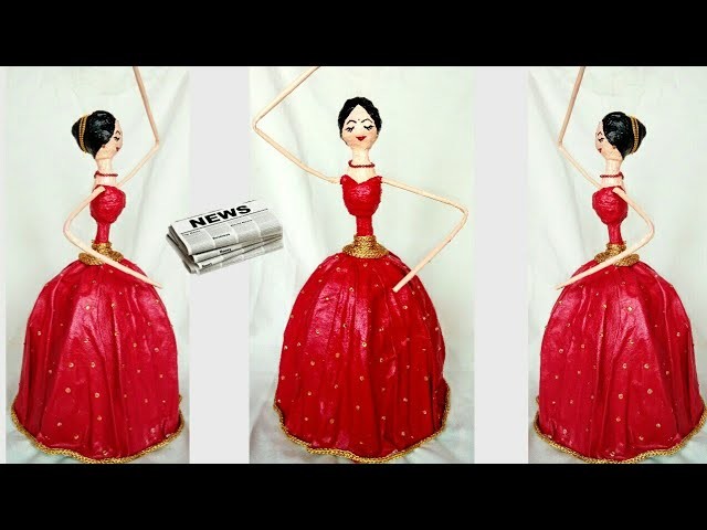 How to make dancing doll from Newspaper | DIY Newspaper doll