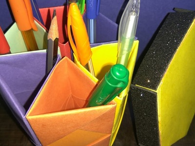 How To Make Pen Stand || Origami Pen Holder || Paper Pencil Holder || Hexagonal Pen Holder