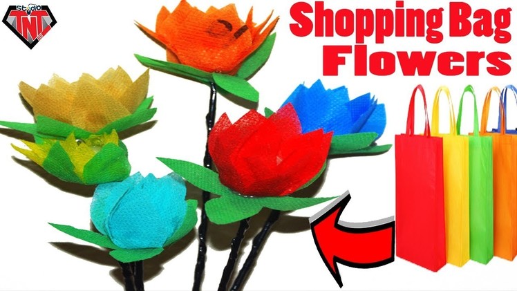 How To Make Shopping Bag Roses || DIY Shopping Carry Bag Flowers || Shopping Bag Crafts