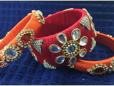 Kundan bangles using zardosi || Silk thread bangles || DIY