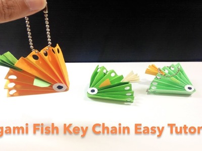 Origami Fish Key Chain Easy Tutorial -  paper folding -  paper crafts for  beginners - DIY