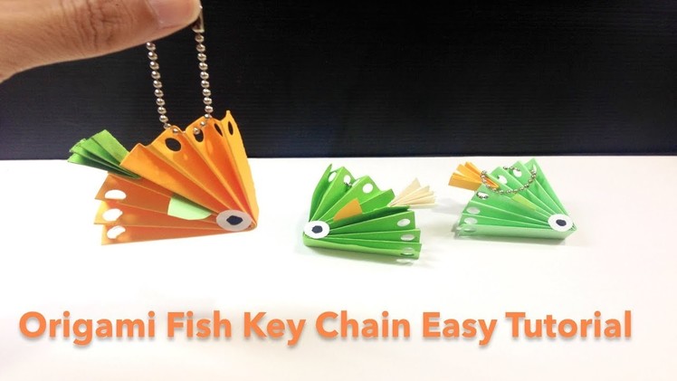 Origami Fish Key Chain Easy Tutorial -  paper folding -  paper crafts for  beginners - DIY