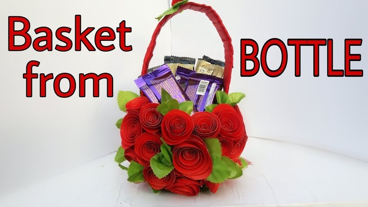 Paper Rose Gift Basket from Plastic Bottle || Valentine's Gift Ideas || The Blue Sea Art