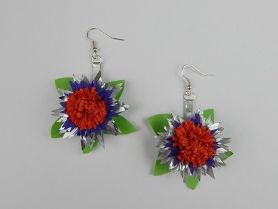 Quilling flower earrings DIY papercraft earring Blumen Ohrringe jewellery