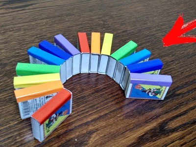 Rainbow TOY from a Matchbox for Kids. DIY Rainbow Spiral Spring