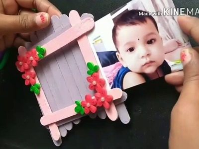 घर पर बहुत आसानी से बनाइये फोटो फ्रेम | DIY : Easy Crafts For Kids. Beautiful Photo Frame